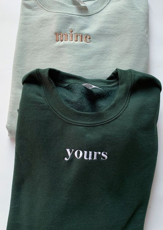 MATCHING SET 'Mine' & 'Yours'