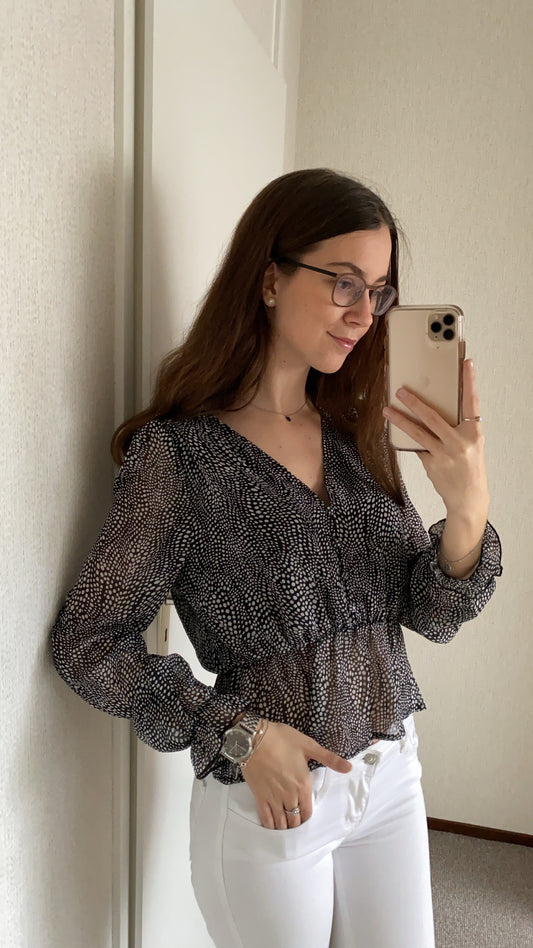 BLOUSE Black Dots