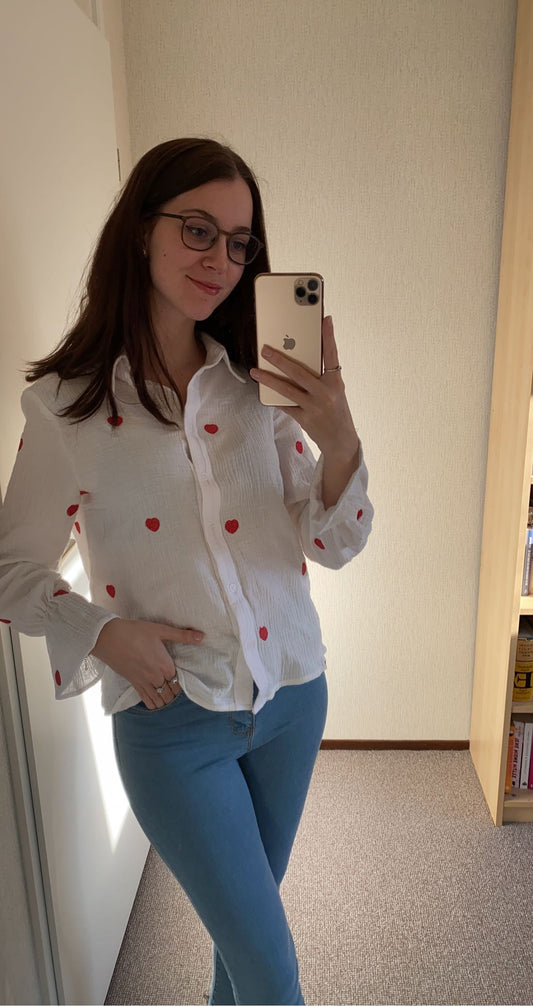 BLOUSE Red Hearts